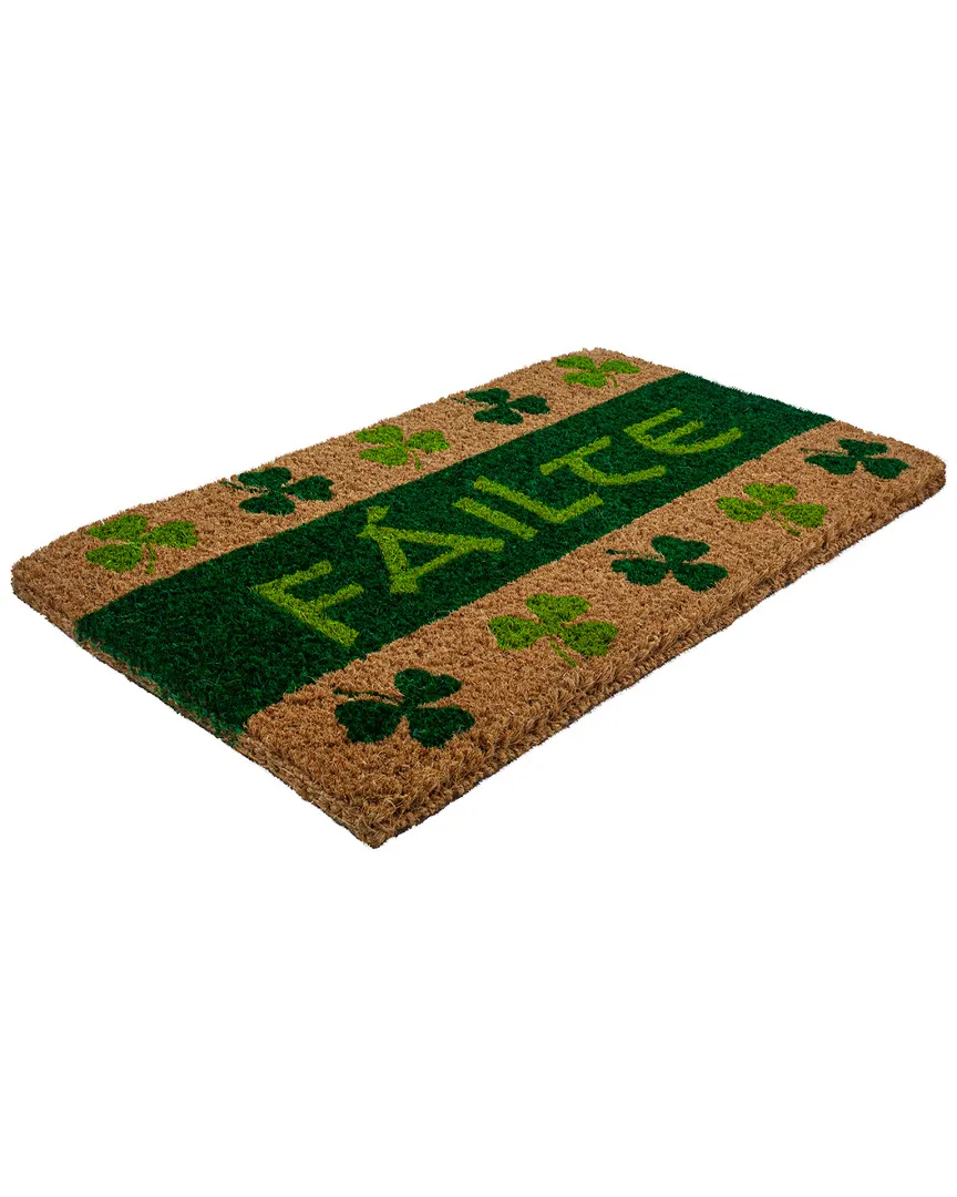 Failte Handwoven Doormat - Green, Coconut Fiber