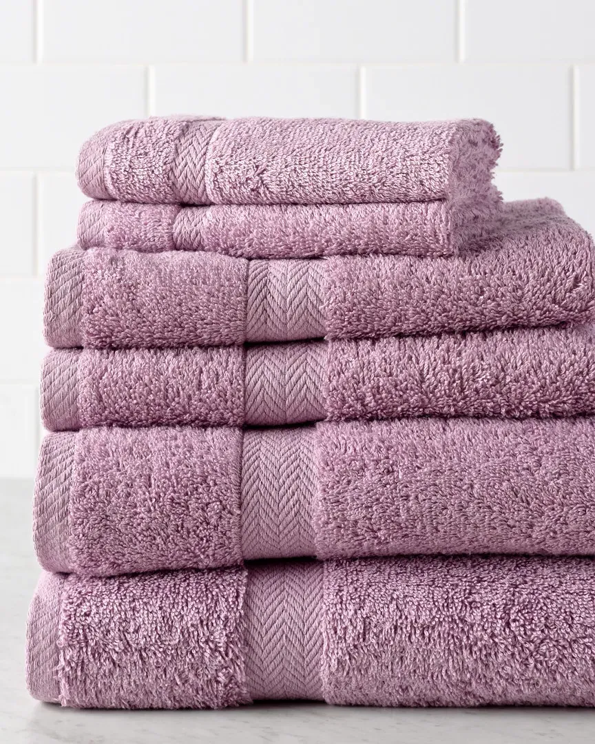 Deluxe 6-Piece Towel Set - Lilac, Cotton image