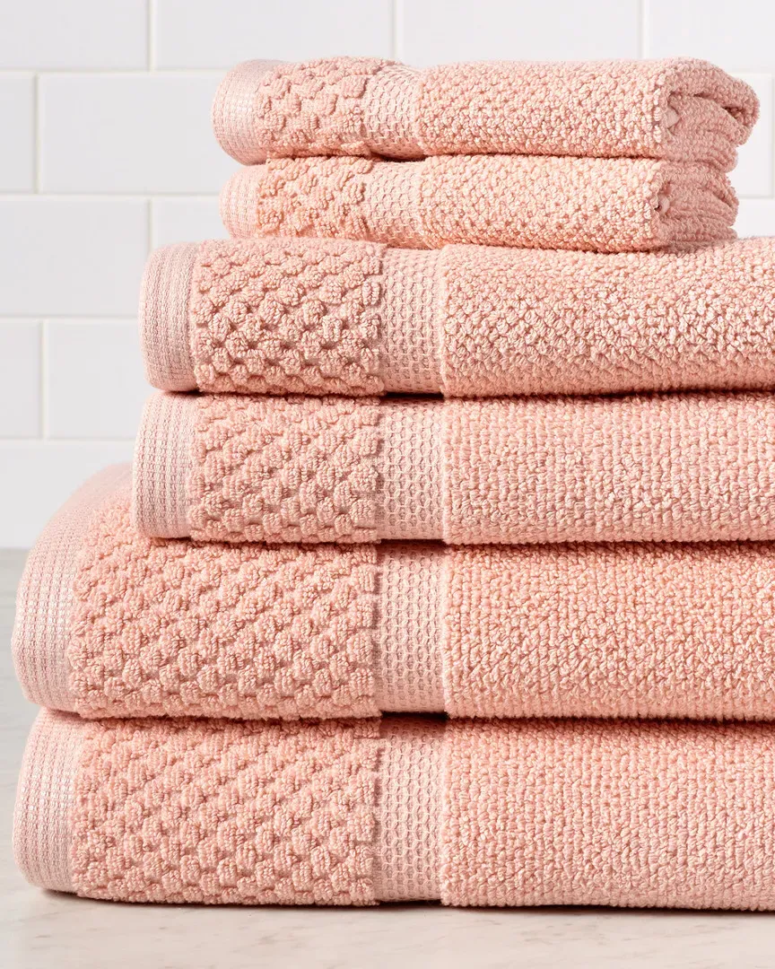 Diplomat 6pc Towel Set - Coral, Cotton image