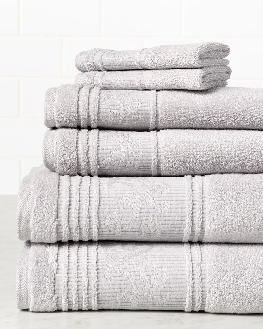 Leila 6pc Towel Set - Silver, Cotton