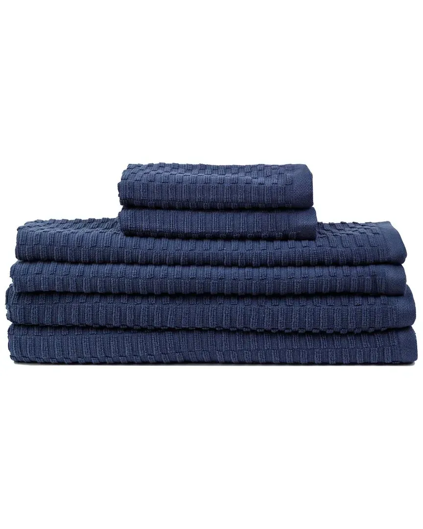 Lisbon 6pc Towel Set - Navy, Cotton