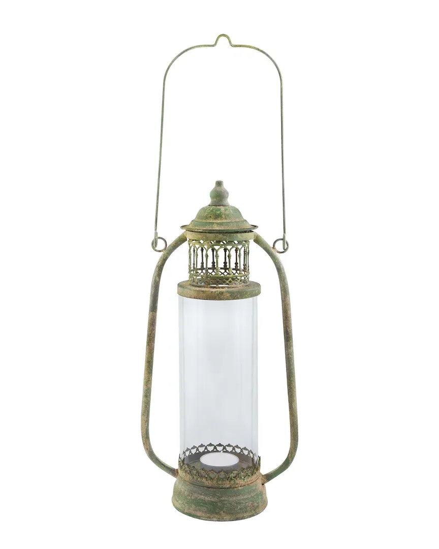 Aged Metal Large Lantern - Green image