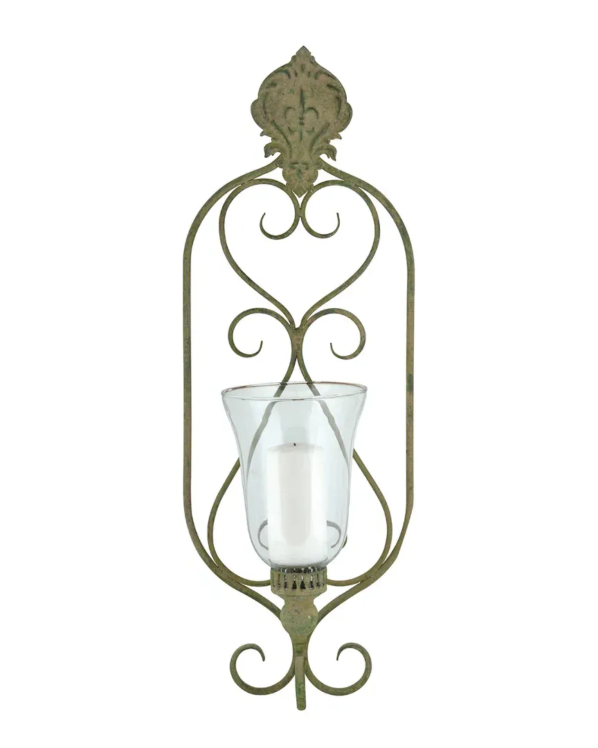 Aged Metal Wall Lantern - Green