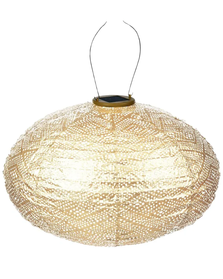 Oval Ikat Lantern - Gold