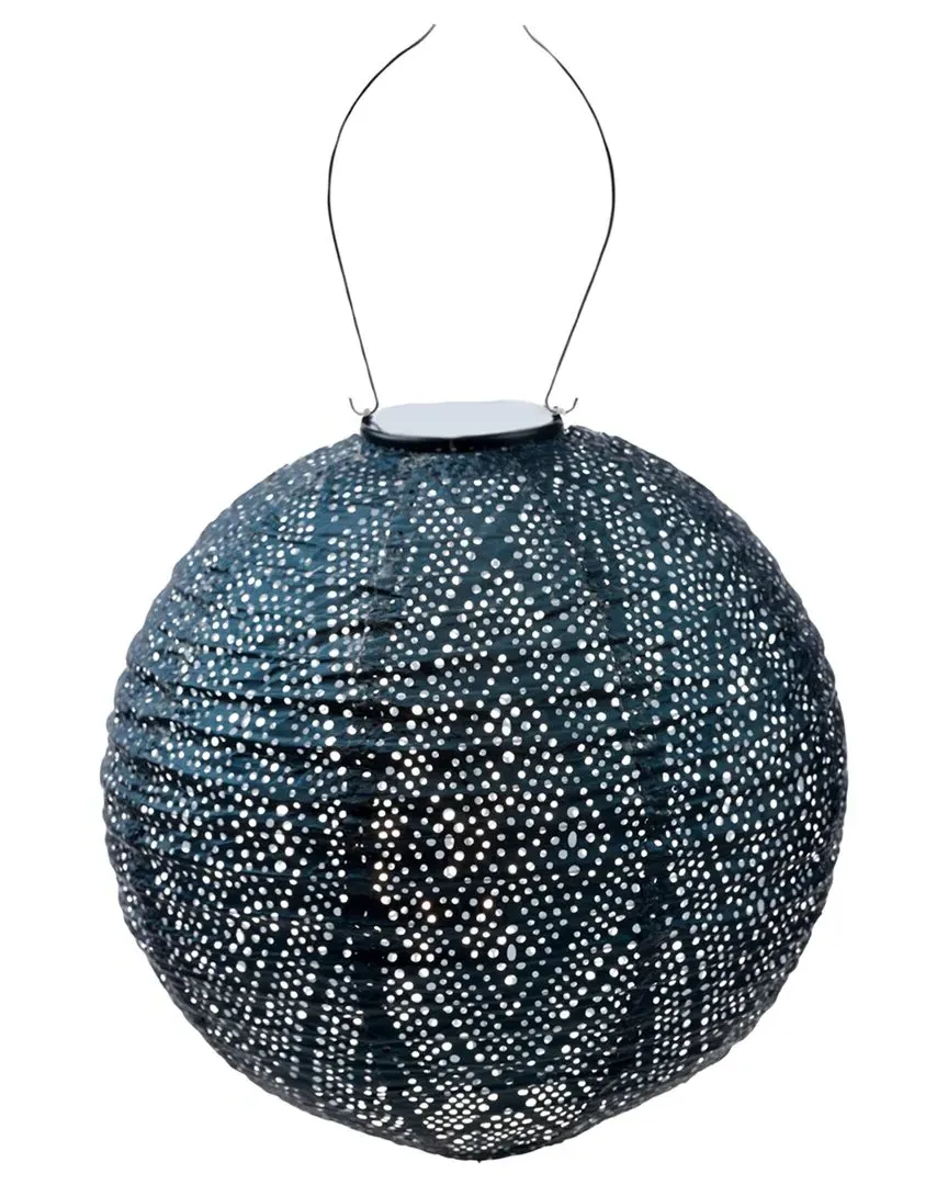 Round Ikat Lantern - Grey