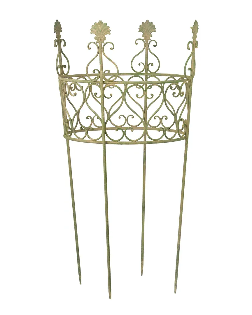 Round Plant Support - Green, Aged Metal image