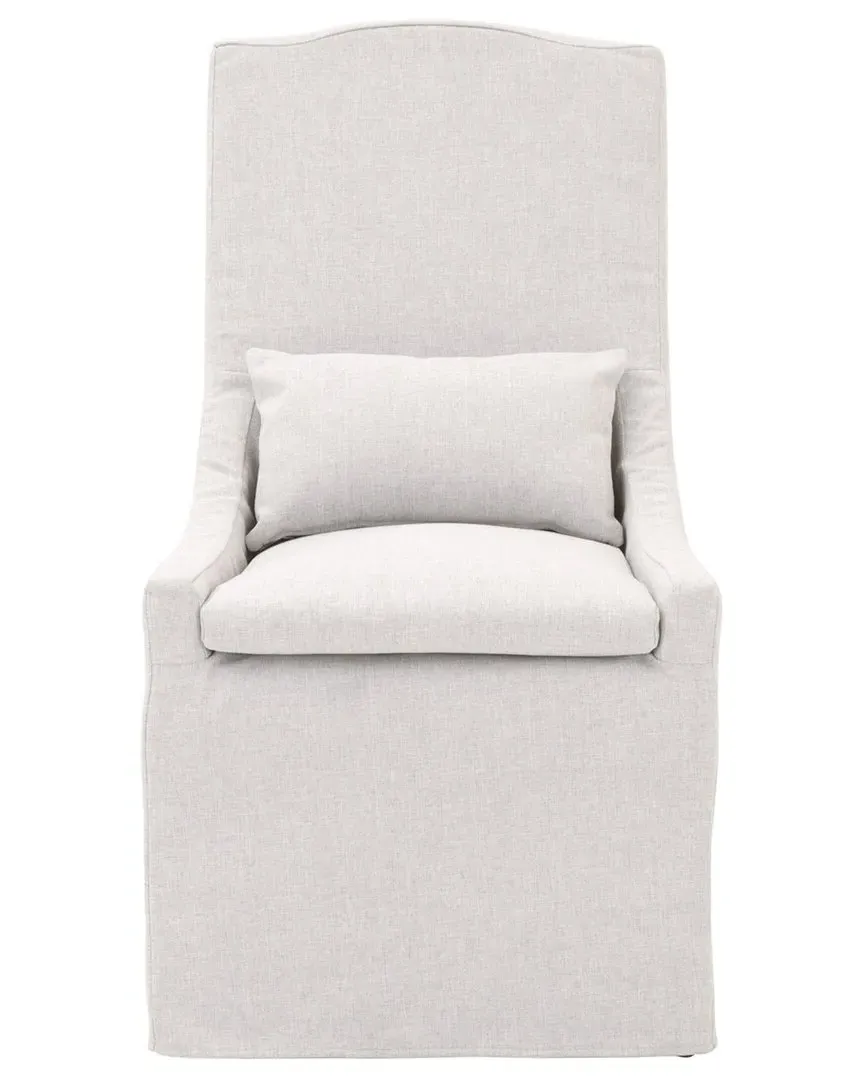 Adele Outdoor Slipcover Dining Chair - White, Teak image