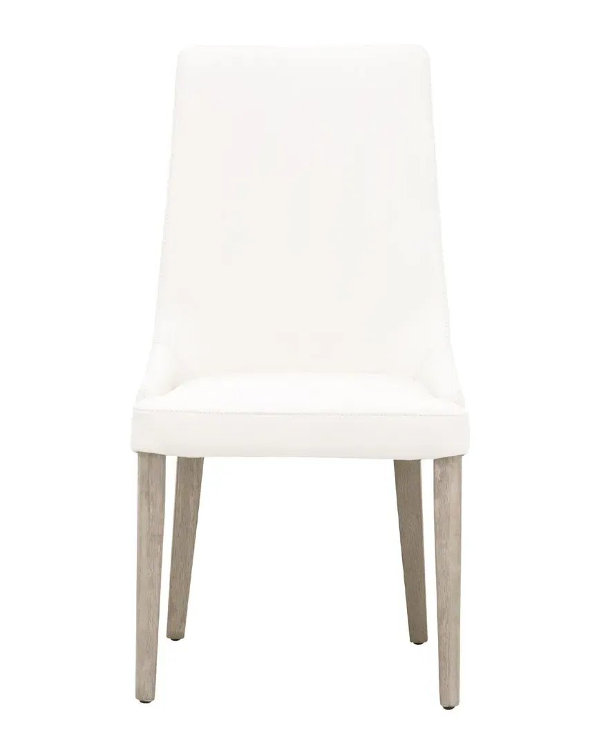 Aurora Dining Chair Set of 2 - White, Leather