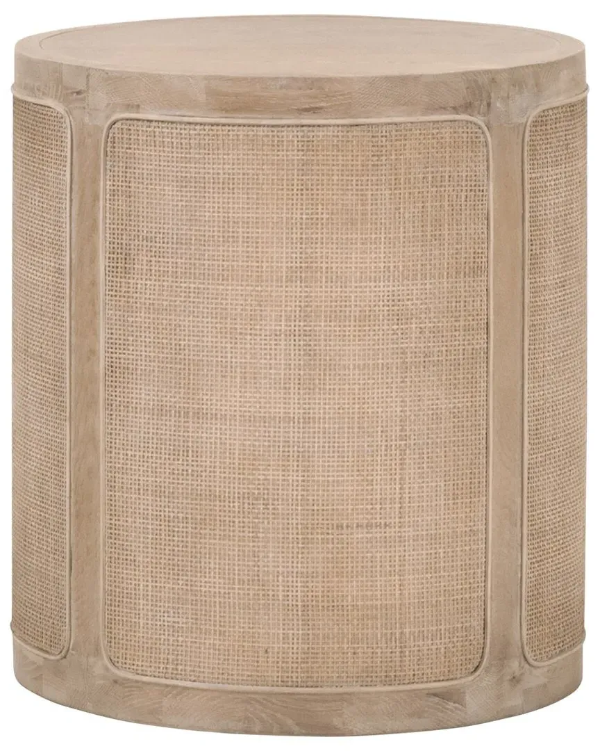 Cane Round End Table - Smoke Grey, Oak