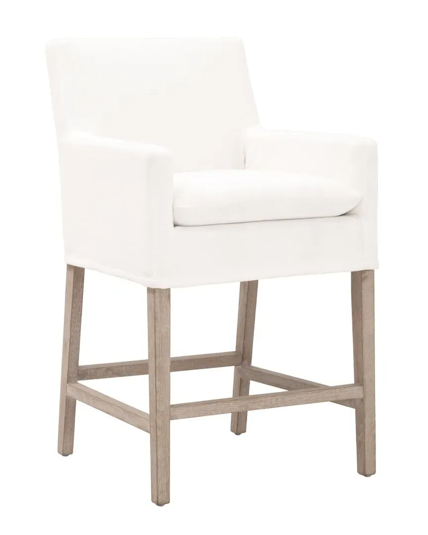 Drake Slipcover Counter Stool - White, Oak image