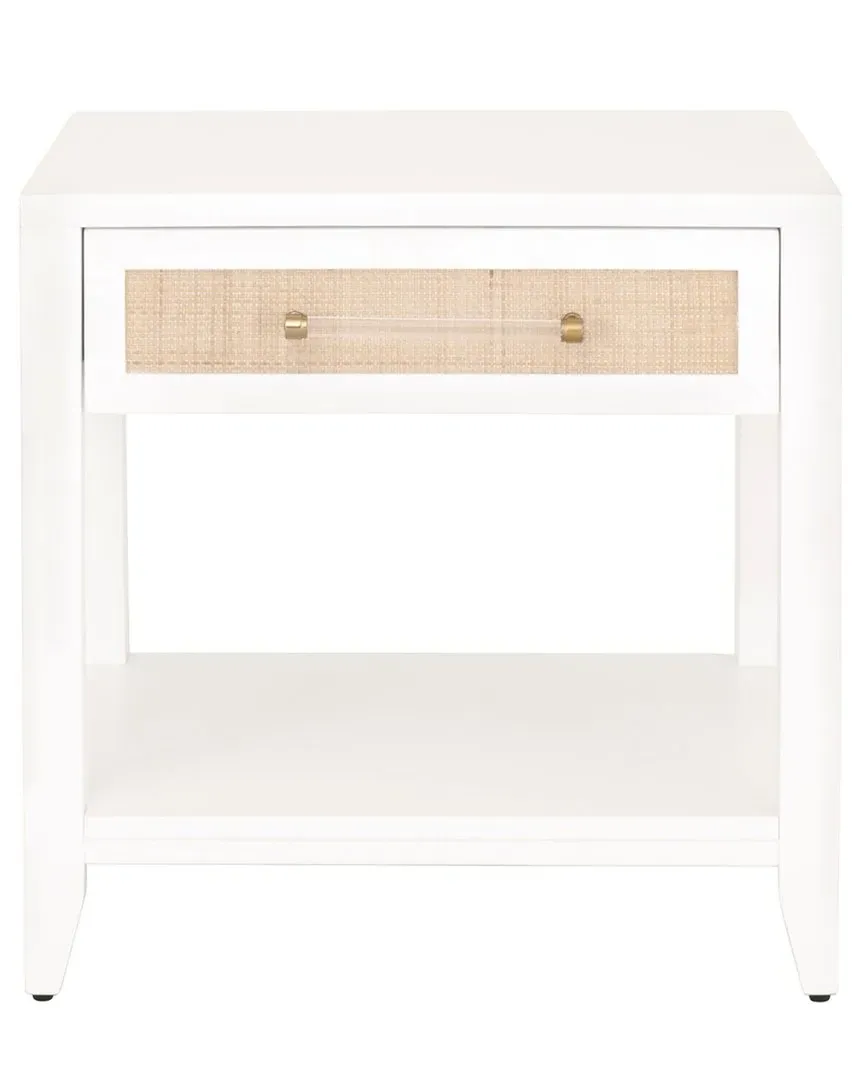 Holland 1-Drawer Side Table - White, Lacquer