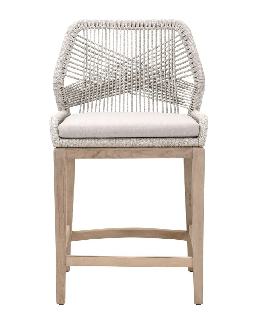 Loom Counter Stool - Taupe, Mahogany image