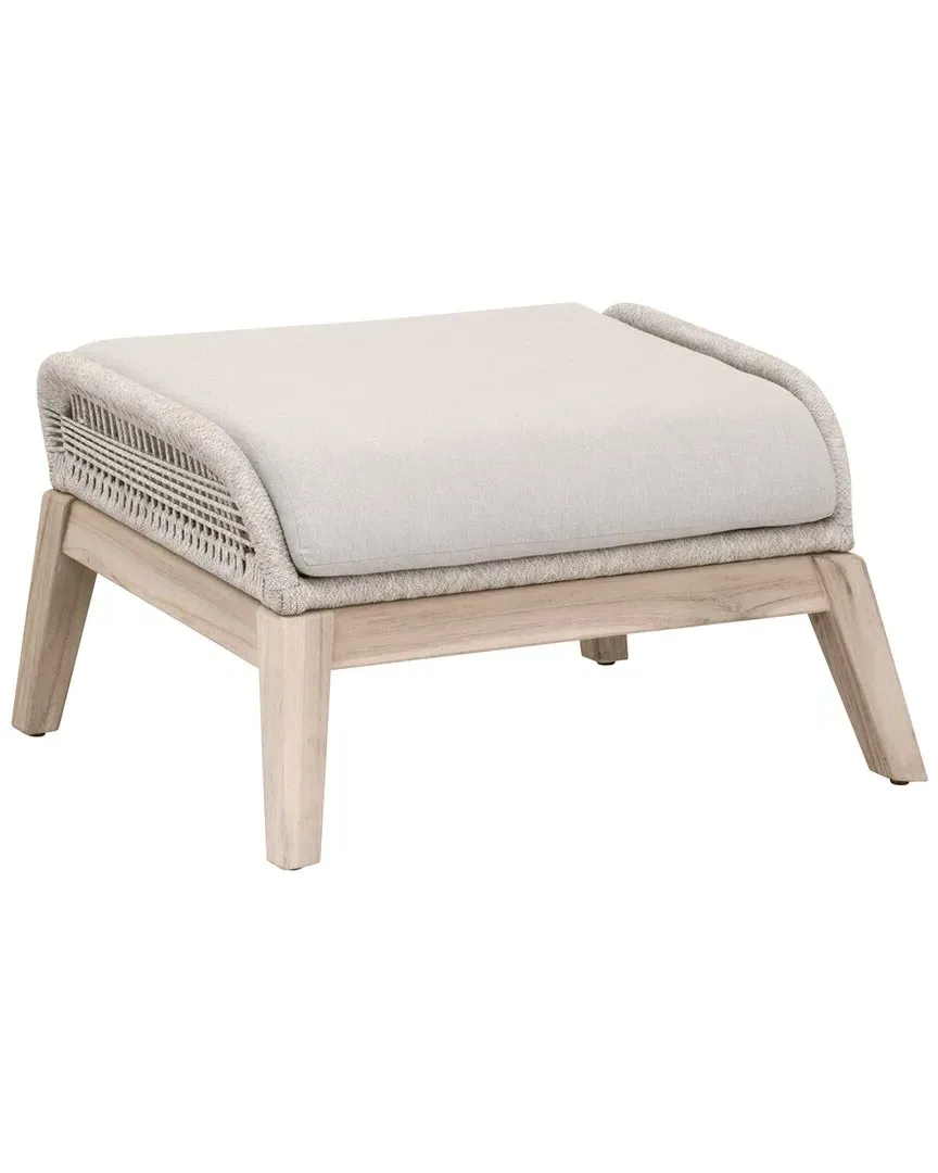 Loom Outdoor Footstool - Taupe, Teak image