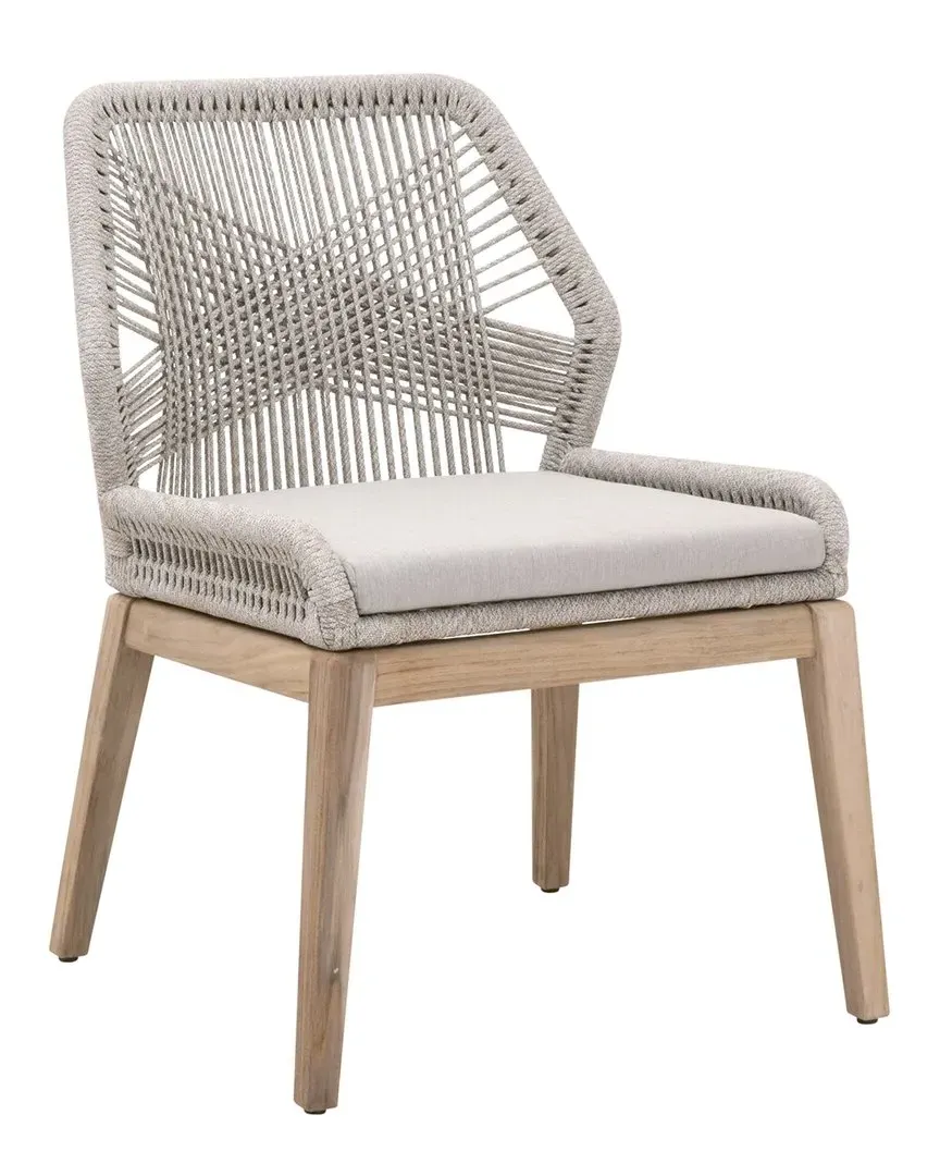 Loom Set of 2 Outdoor Dining Chairs - Brown, Teak