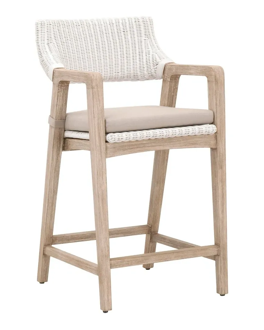 Lucia Counter Stool - White, Wicker