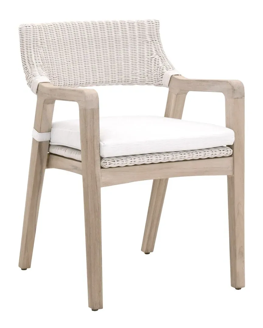 Lucia Outdoor Arm Chair - White, Synthetic Wicker image