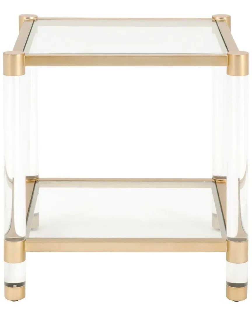 Nouveau End Table with Storage - Brass, Glass image