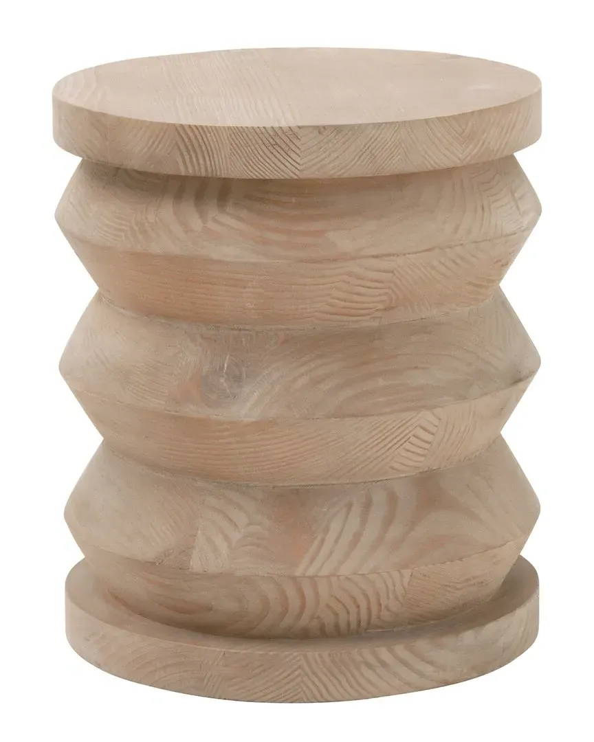 Pier Cylindrical Accent Table - Smoke Grey, Reclaimed Pine