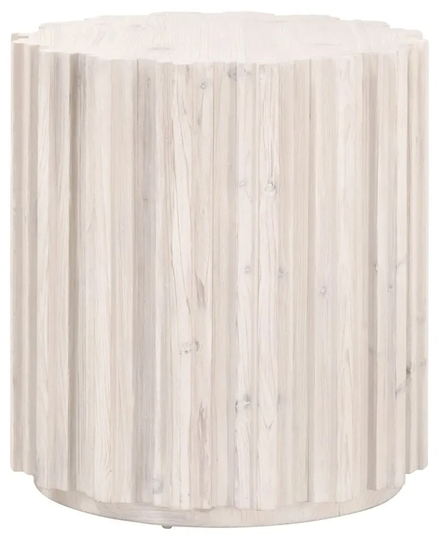 Roma Round End Table - White, Pine