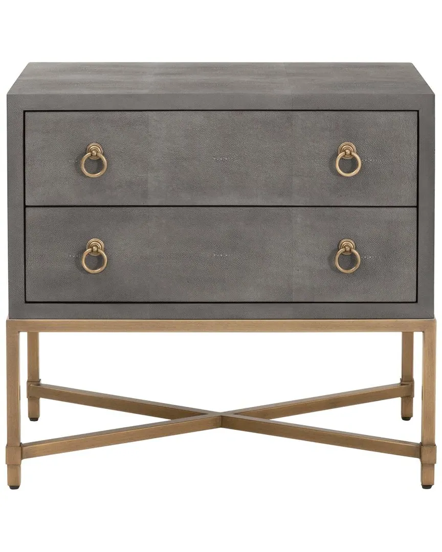 Strand Shagreen 2-Drawer Nightstand - Grey image