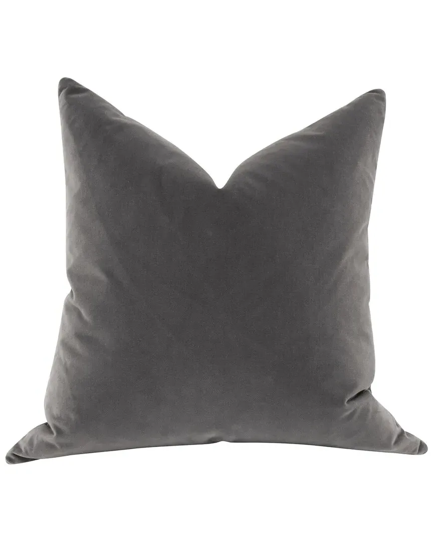 The Basic Set of 2 26in Euro Pillows - Dark Gray, Velvet