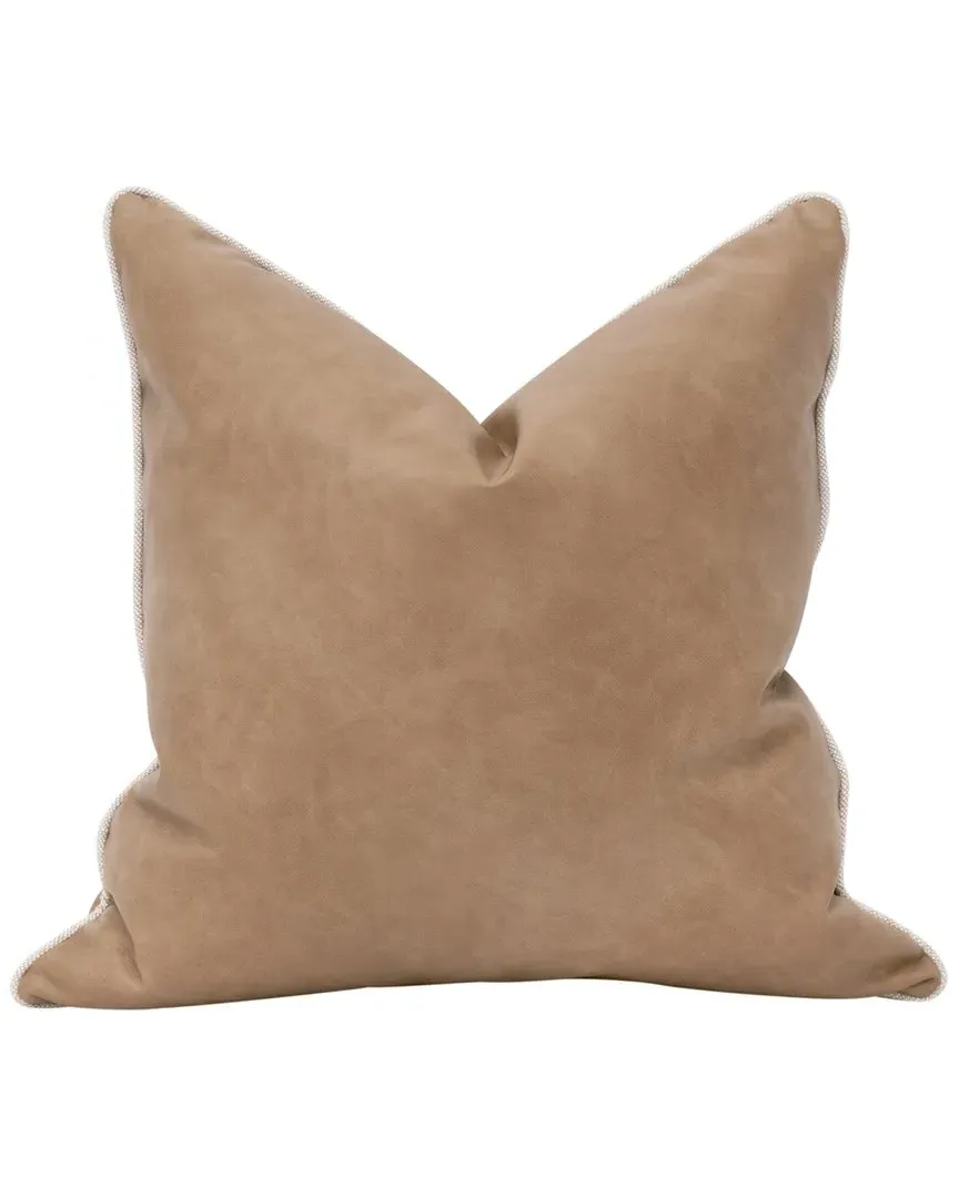 The Not So Basic Set of 2 22in Pillows - Tan, Vegan Leather