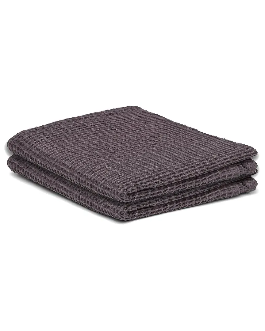 Waffle Hand Towel Set - Slate Grey, Bamboo Lyocell
