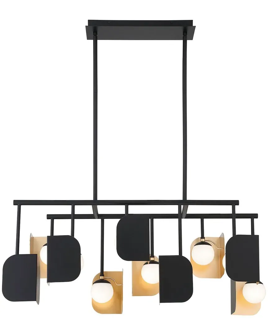 Cornice 10-Light 45in Chandelier - Gold-Black Mix, Steel image