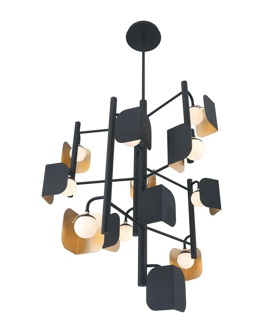 Cornice 12-Light 42in Chandelier - Gold Black Mix image