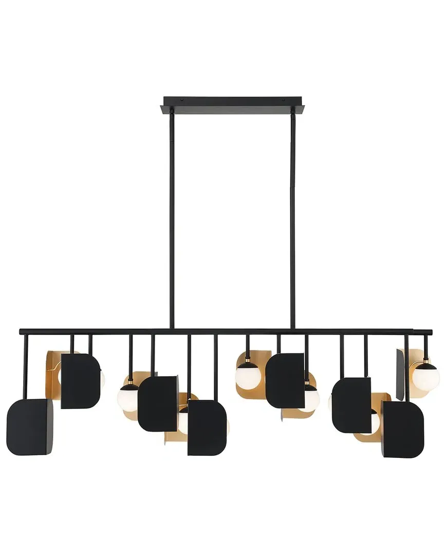 Cornice 14-Light 60in Chandelier - Gold-Black Mix image