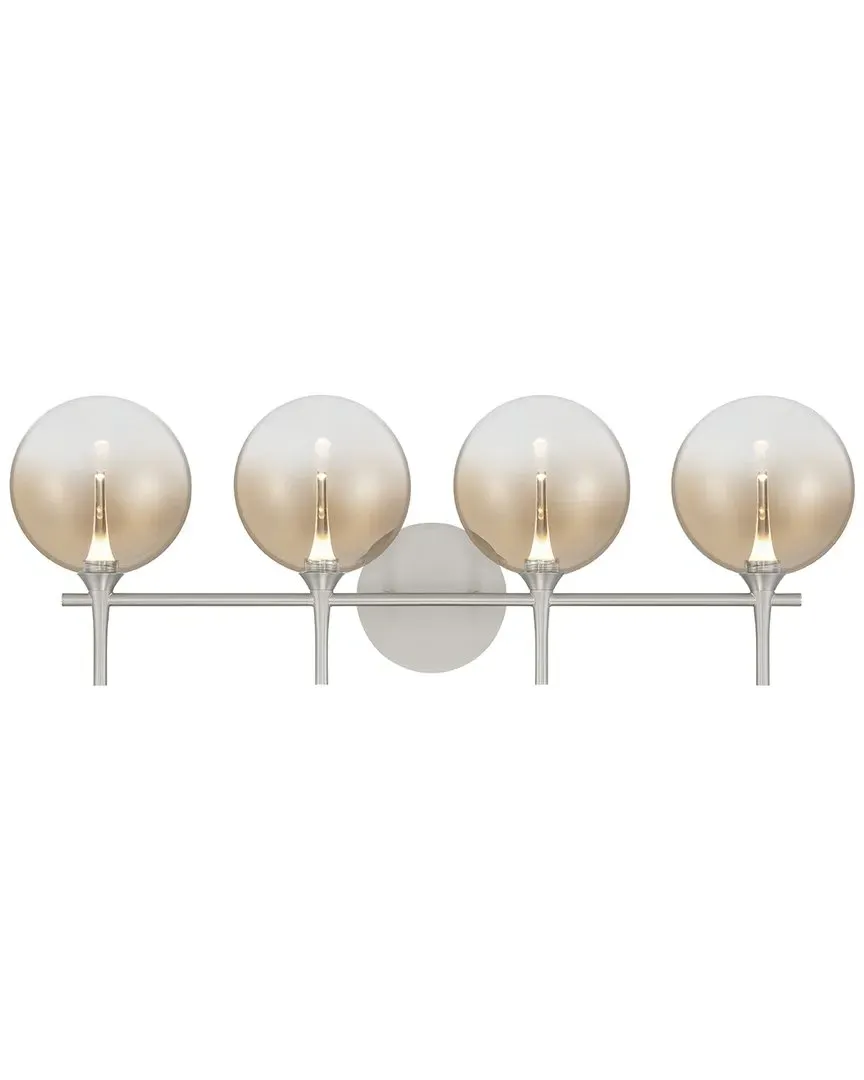Iissa 4-Light Vanity Light - Satin Nickel, Amber Glass image