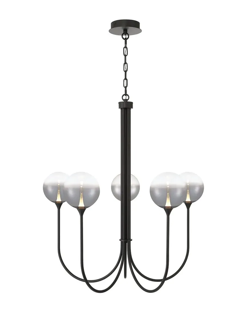 Iissa 5-Light Chandelier - Black, Smoked Glass
