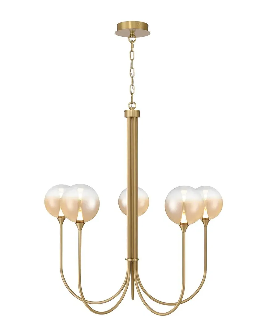 Iissa 5-Light Chandelier - Gold, Amber Glass