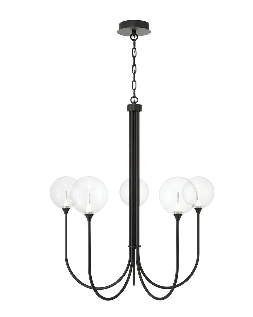 Iissa 5-Light Chandelier - Matte Black, Clear Glass image