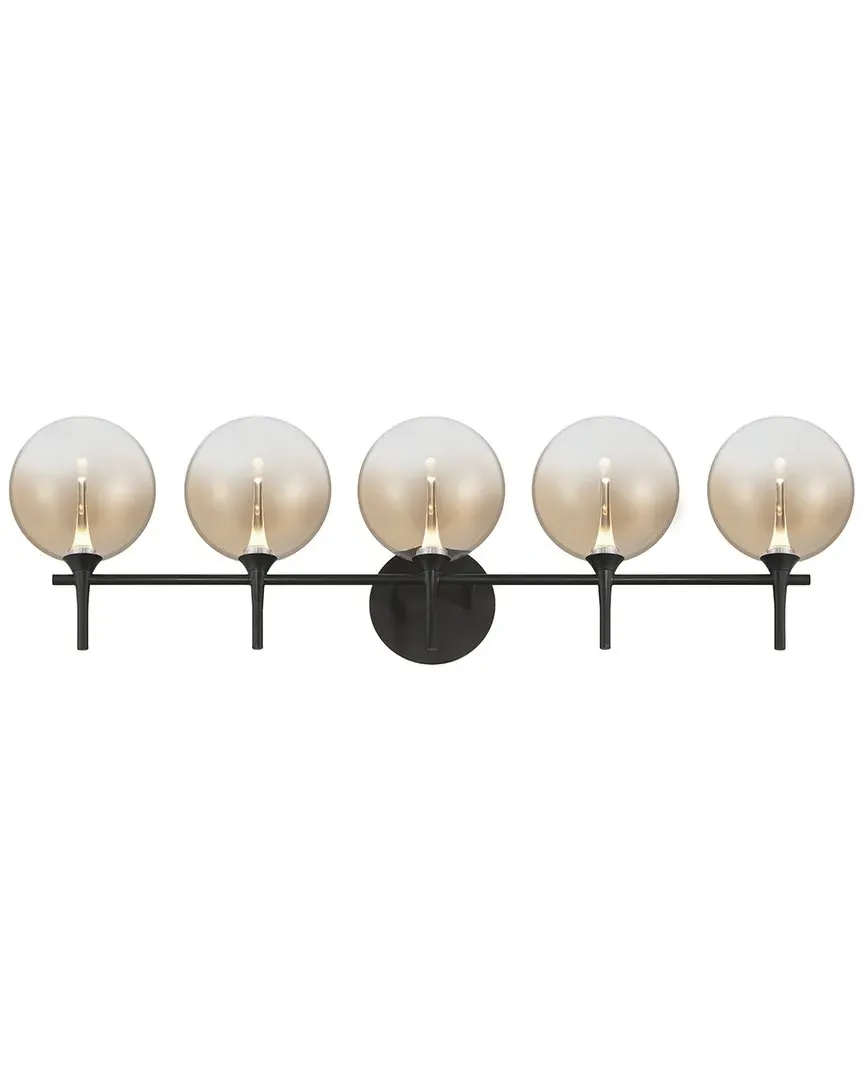 Iissa 5-Light Vanity Light - Matte Black, Amber Glass