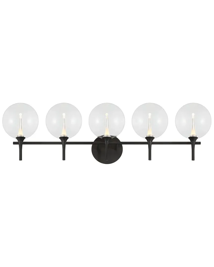 Iissa 5-Light Vanity Light - Matte Black, Clear Glass image