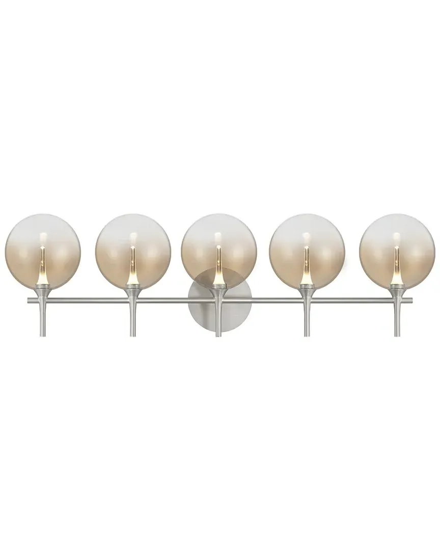 Iissa 5-Light Vanity Light - Satin Nickel, Amber Glass