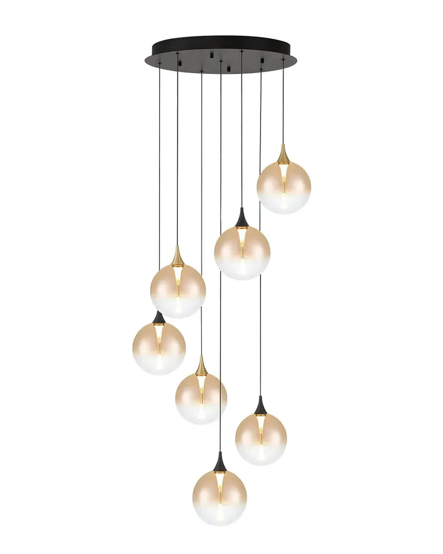 Iissa 7-Light Chandelier - Gold-Black Mix, Steel