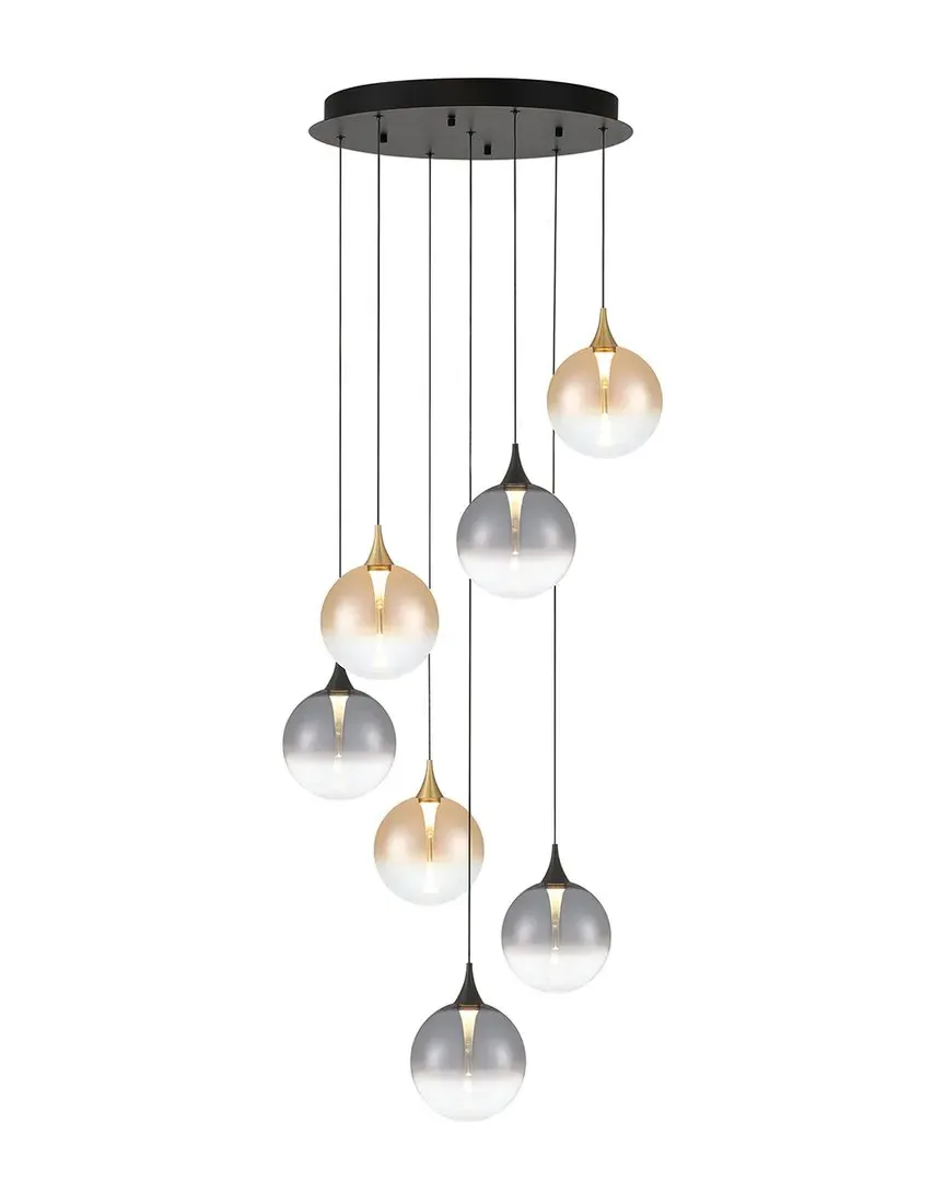 Iissa 7-Light Chandelier - Gold-Black Mix, Steel
