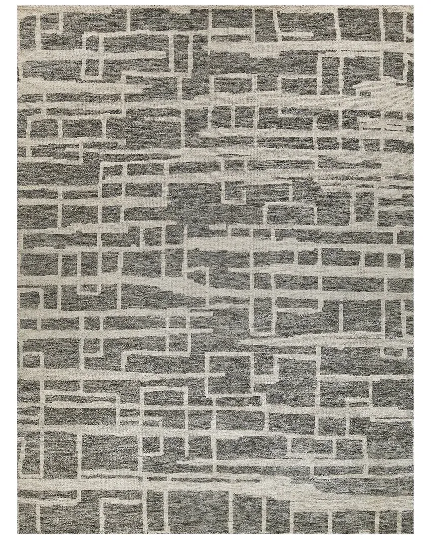Aldridge Hand-Knotted Area Rug - Charcoal, New Zealand Wool