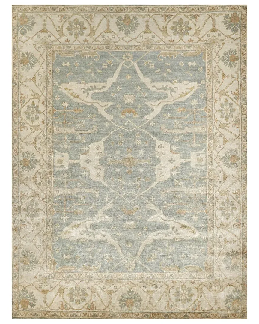 Antique Weave Oushak Hand-Knotted Area Rug - Blue, New Zealand Wool