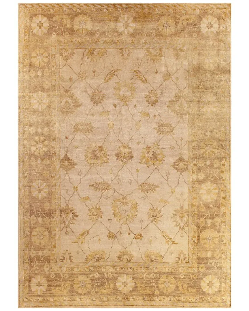 Antique Weave Oushak Hand-Knotted Area Rug - Ivory, New Zealand Wool
