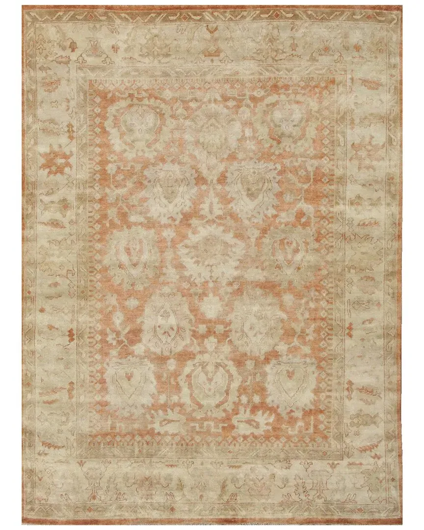 Antique Weave Oushak Hand-Knotted Area Rug - Rust, New Zealand Wool