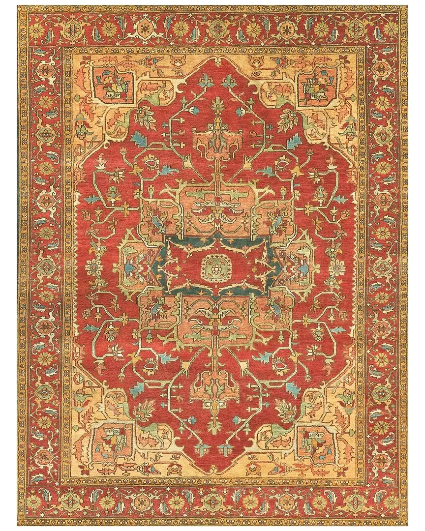 Antique Weave Serapi Hand-Knotted Area Rug - Rust, New Zealand Wool