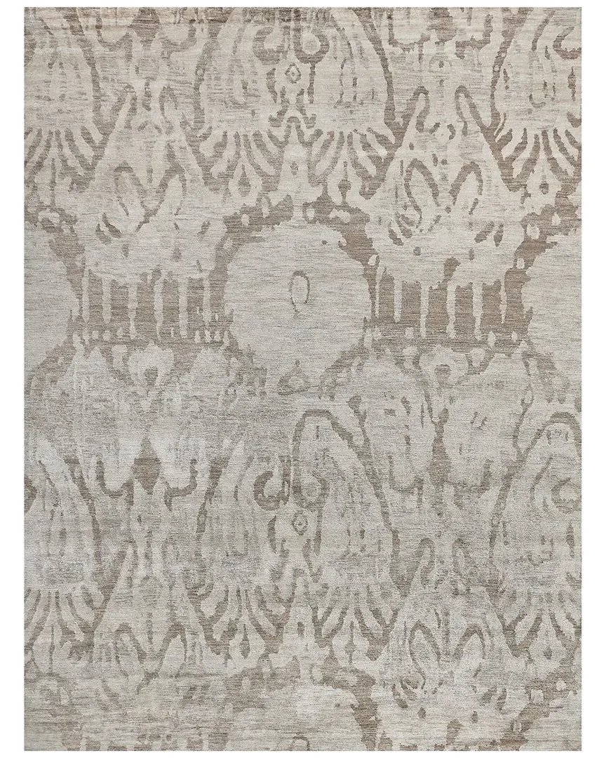 Antique'd Silk Hand-Knotted Rug - Beige, Bamboo Silk