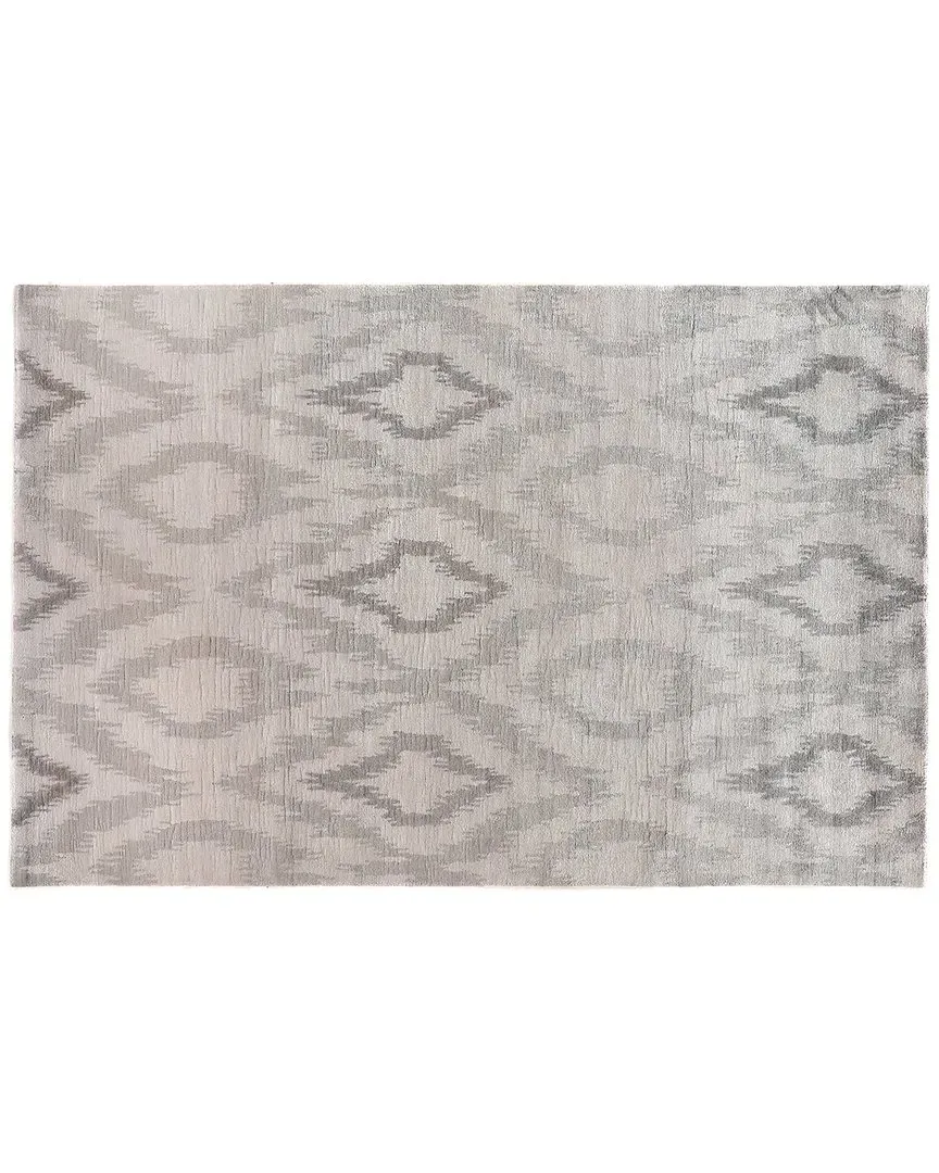 Bamboo Silk Hand-Knotted Rug - Light Silver Gray