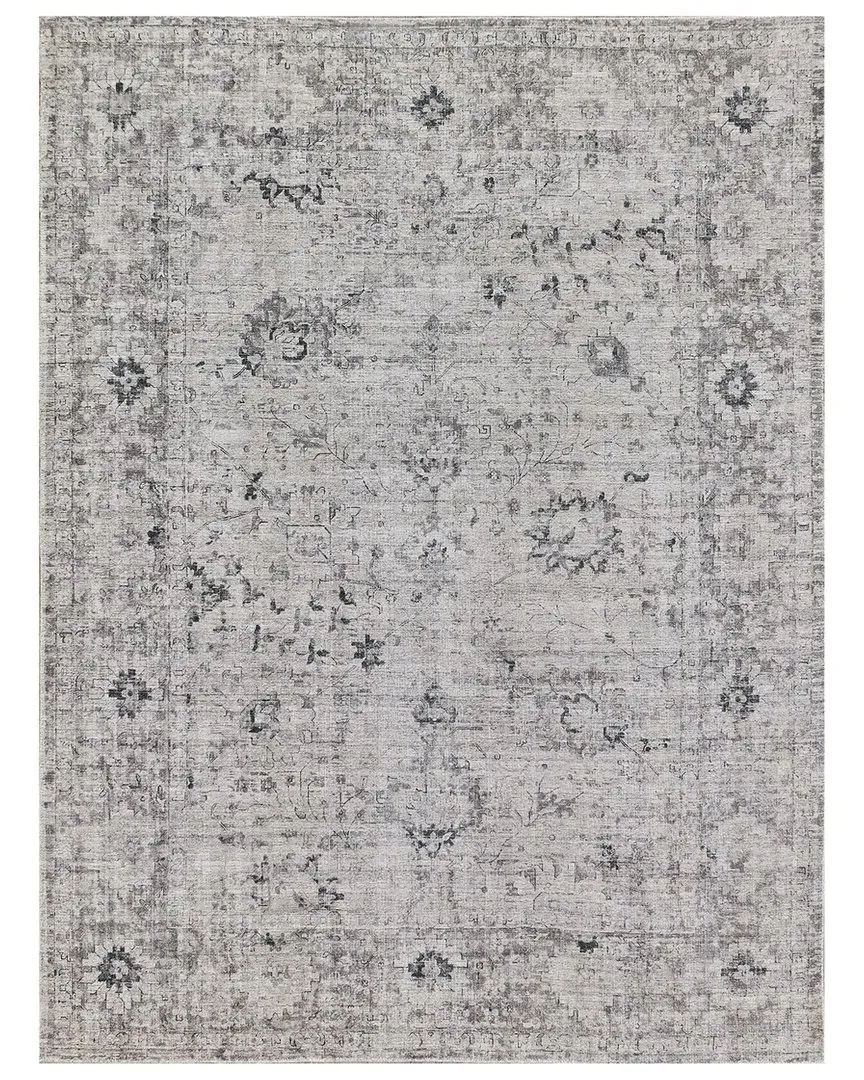 Cambridge Hand-Loomed Area Rug - Gray Silver, Wool Bamboo Silk