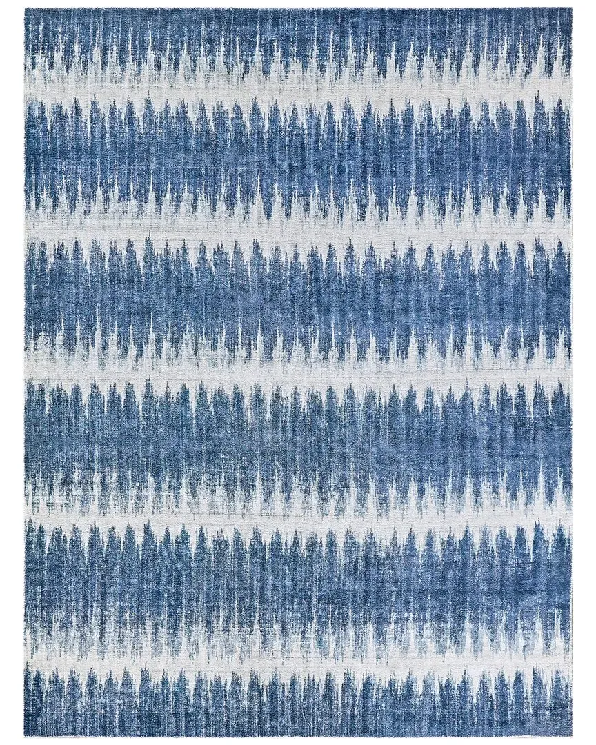 Chroma Hand-Loomed Area Rug - Navy, Wool & Bamboo Silk
