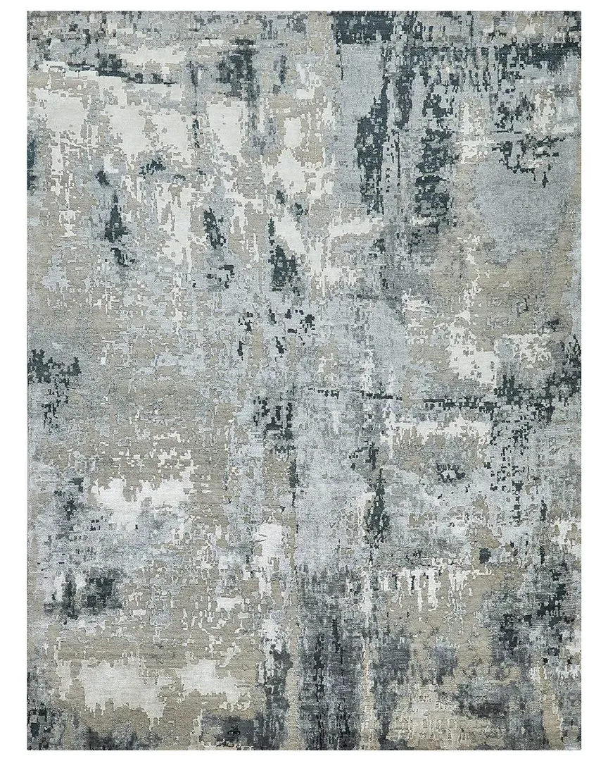 Cosmo Hand Knotted Area Rug - Grey/Charcoal, Wool/Bamboo Silk image
