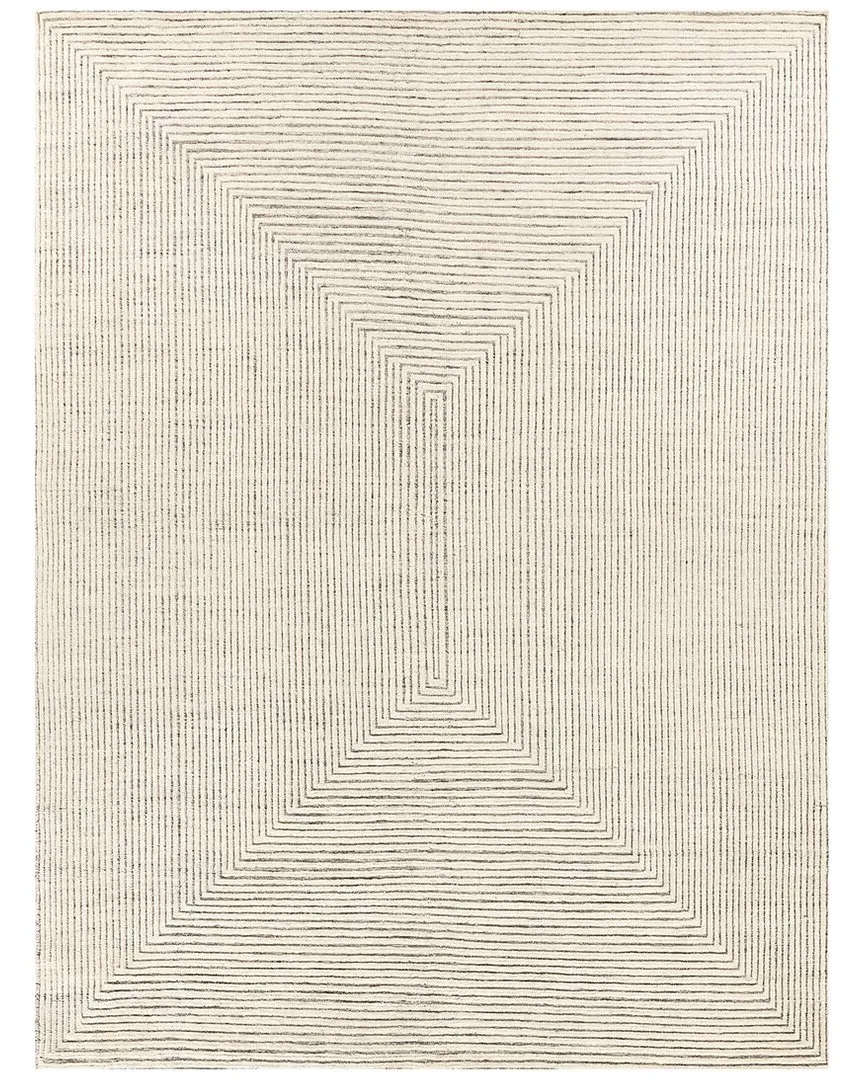 Crescent Hand-Knotted Area Rug - Ivory, New Zealand Wool